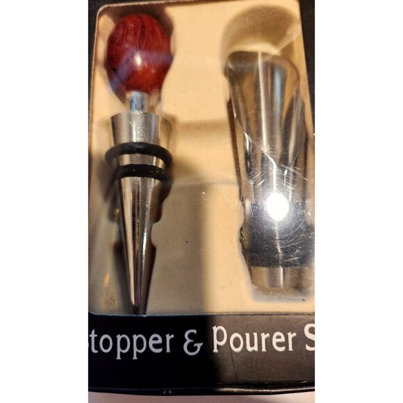 2 Piece Set Vine & Co Wine Bottle Stopper and Pourer Set Van's Gifts 2008 Gift B - Picture 4 of 7